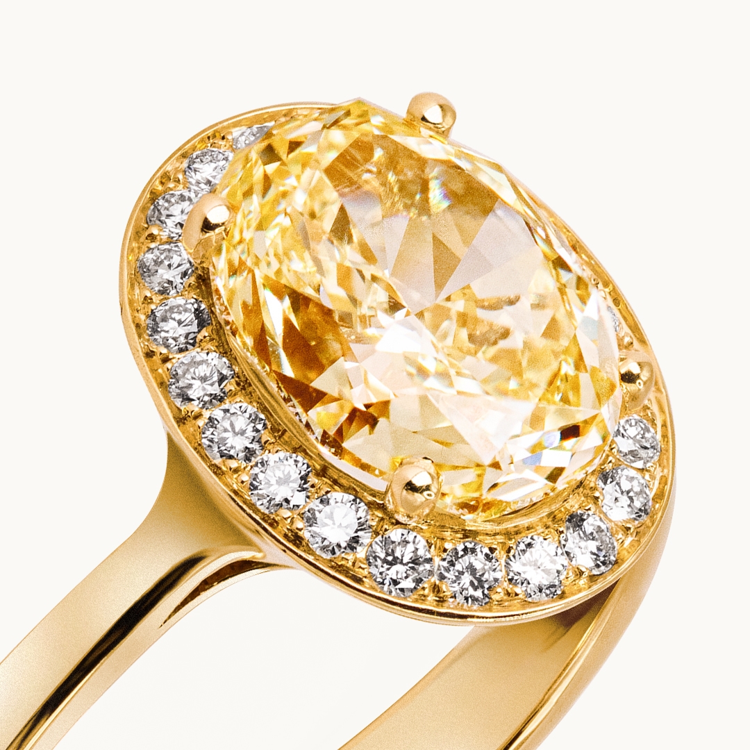 Yellow Oval Diamond Engagement Ring