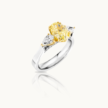 Unazë Fejese me Diamant Oval të Verdhë