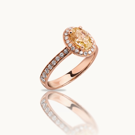 Brown Oval Diamond Engagement Ring