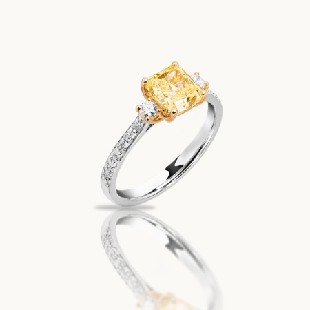 Yellow Cushion Diamond Engagement Ring