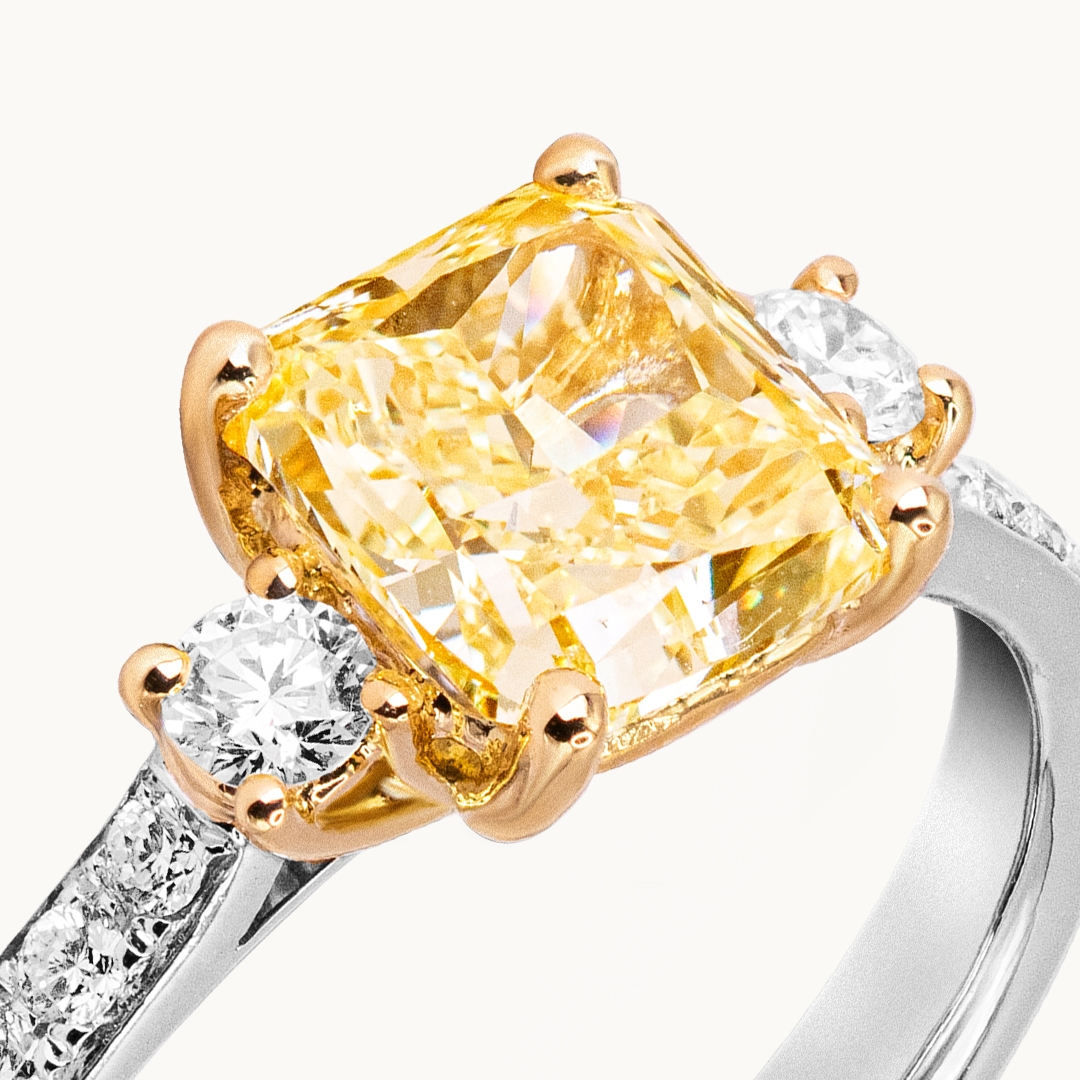 Yellow Cushion Diamond Engagement Ring