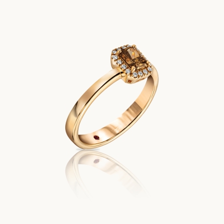 Brown Radiant Diamond Engagement Ring