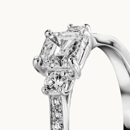 Asscher Diamond Engagement Ring