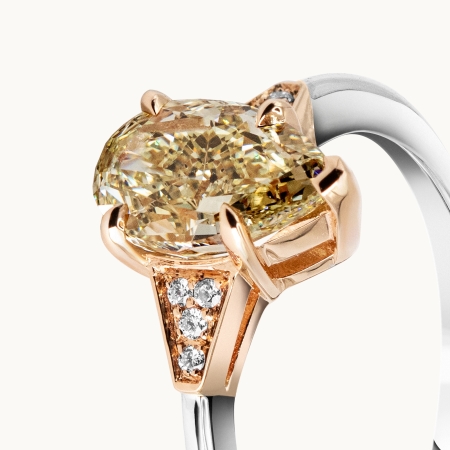 Brown Pear Diamond Engagement Ring