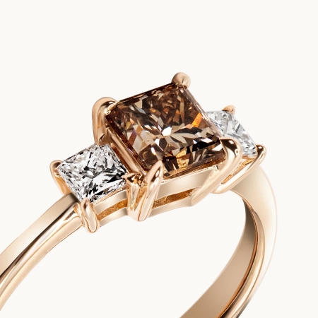 Brown Princess Diamond Engagement Ring