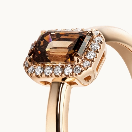 Brown Radiant Diamond Engagement Ring